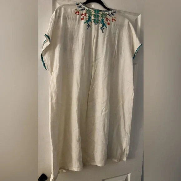 Johnny Was Los Angeles Linen Embroidered Bird Tunic XL Boho - Picture 3 of 4